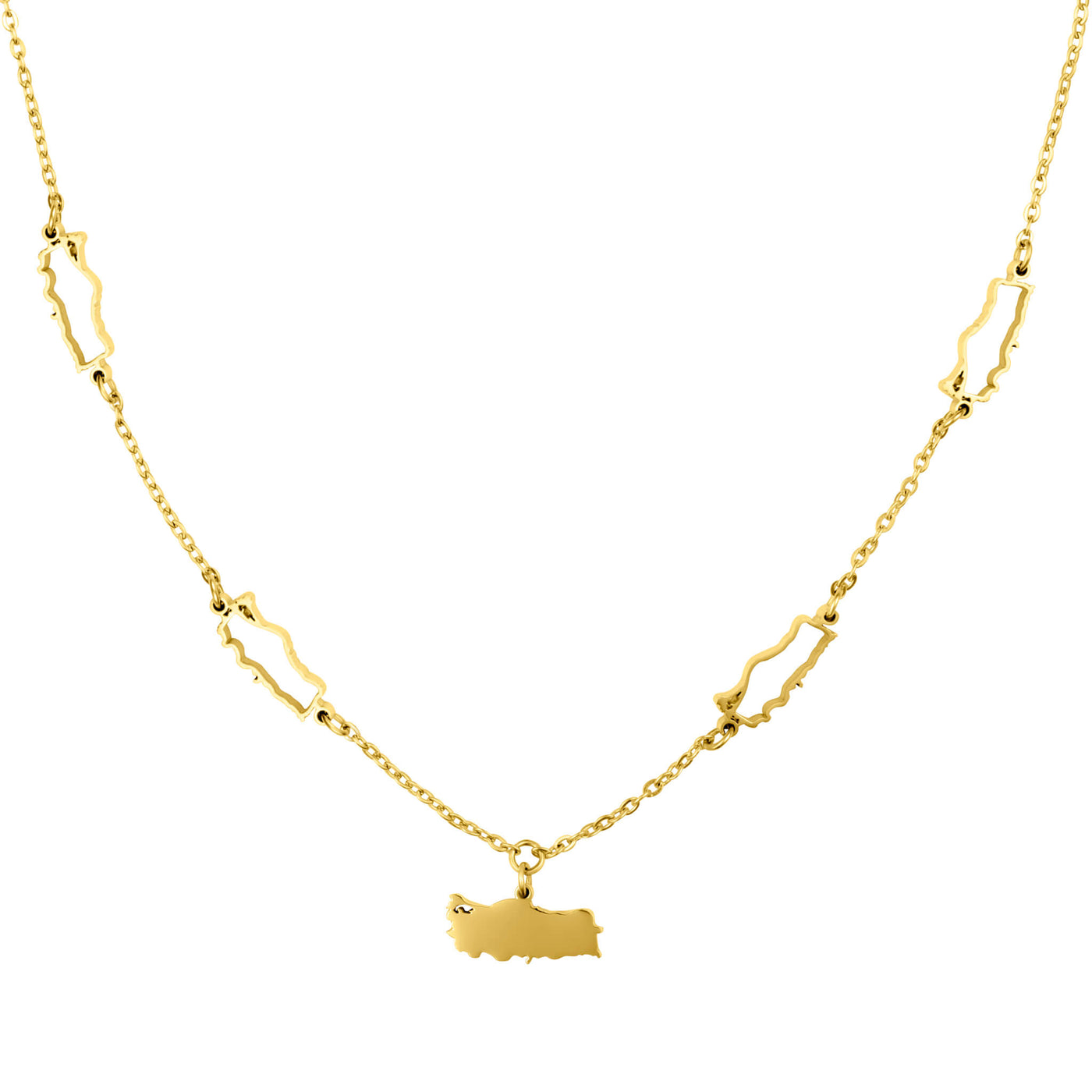 Türkei Landkarte 5-Anhänger Kette Damen 18K Gold | d'origine
