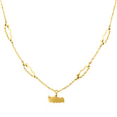 Türkei Landkarte 5-Anhänger Kette Damen 18K Gold | d'origine