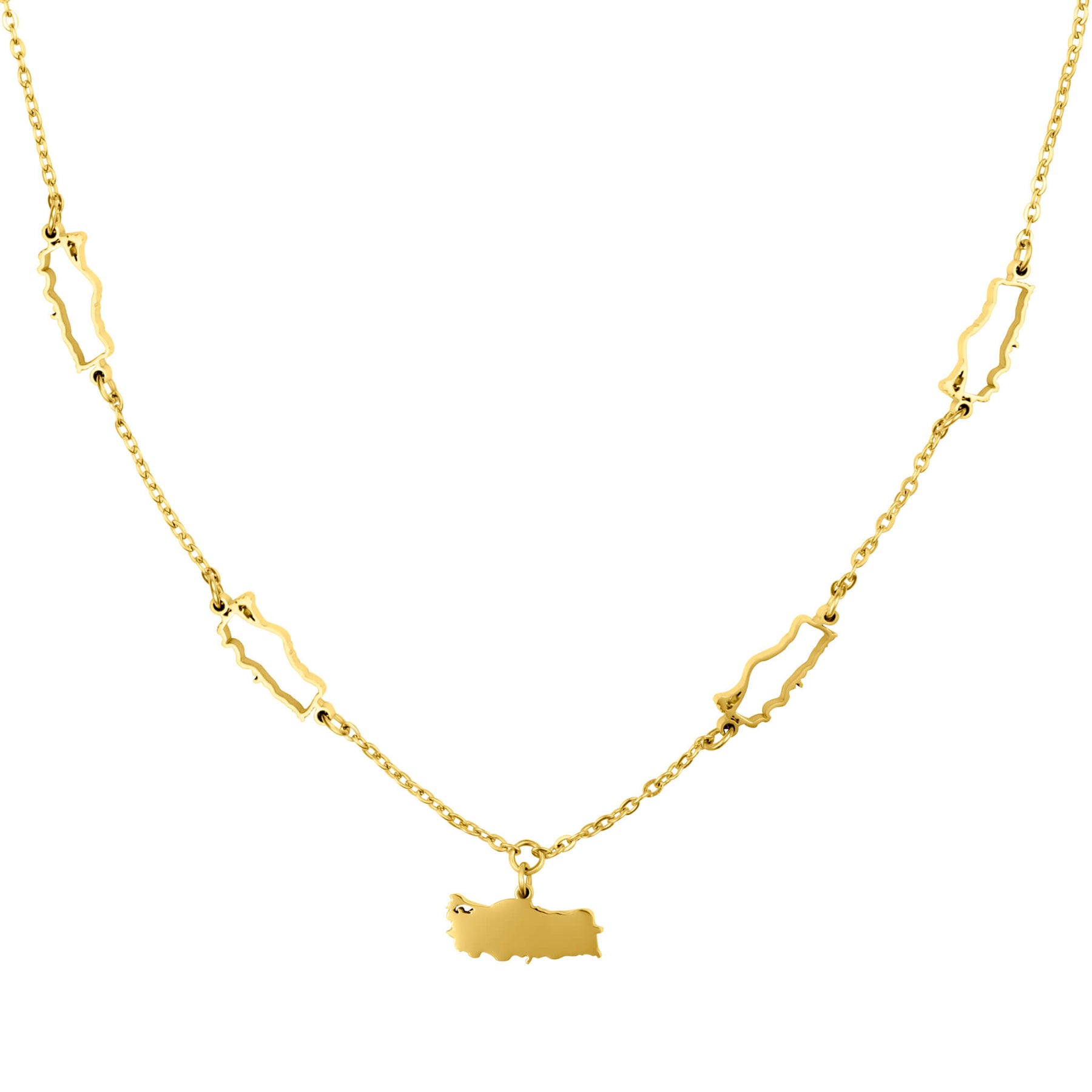 Türkei Landkarte 5-Anhänger Kette Damen 18K Gold | d'origine