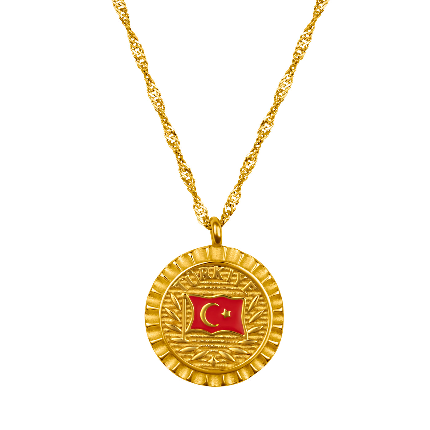 Türkei Flaggenkette Damen 18K Gold | d'origine