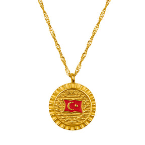 Türkei Flaggenkette Damen 18K Gold | d'origine