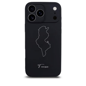 Tunesien Handyhülle für iPhone 17 Pro – Rückseite mit Landkarte und Schriftzug