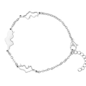 Tunesien Silhouette Landkarten Armband Silber wasserfest | d'origine
