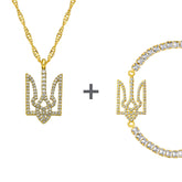 Ukraine Dreizack Wappen Schmuck Set Damen 18K Gold | d'origine