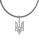 Ukraine Dreizack Wappen Kette Herren Silber Edelstahl | d'origine