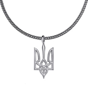 Ukraine Dreizack Wappen Kette Herren Silber Edelstahl | d'origine