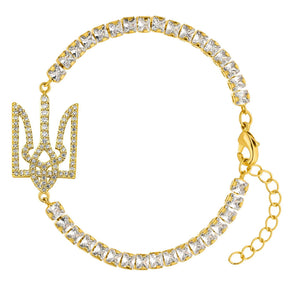 Ukraine Dreizack Wappen Armband Damen 18K Gold | d'origine