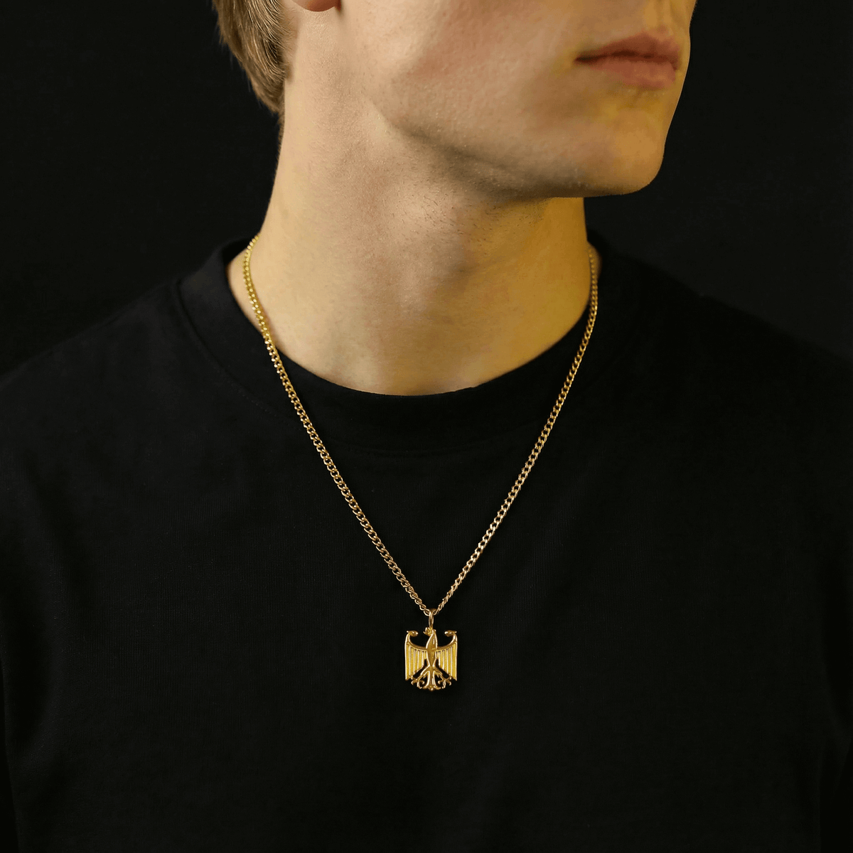 Deutschland Wappen Kette Herren am Model
