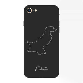 Pakistan phone case for iPhone 7, 8, SE, 7 Plus and 8 Plus – back with map and lettering