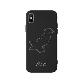Pakistan phone case for iPhone X, XS and XR – back with map and lettering