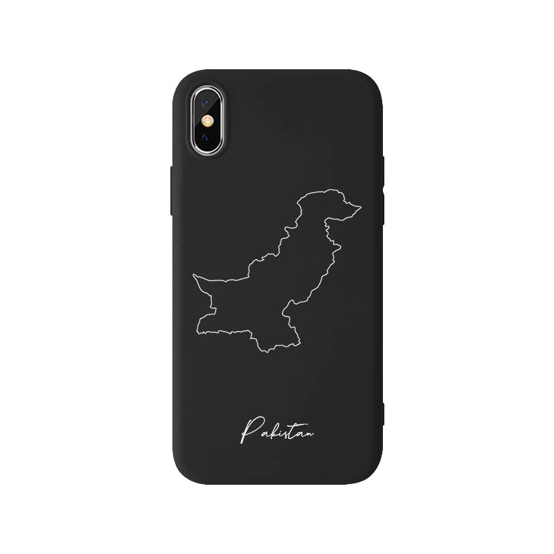 Pakistan phone case for iPhone X, XS and XR – back with map and lettering