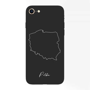 Poland phone case for iPhone 7, 8, SE, 7 Plus and 8 Plus – back with map and lettering