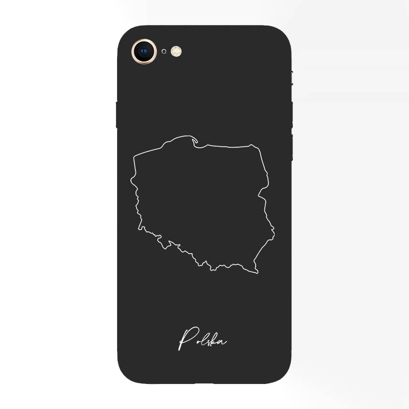 Poland phone case for iPhone 7, 8, SE, 7 Plus and 8 Plus – back with map and lettering