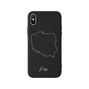 Poland phone case for iPhone X, XS and XR – back with map and lettering