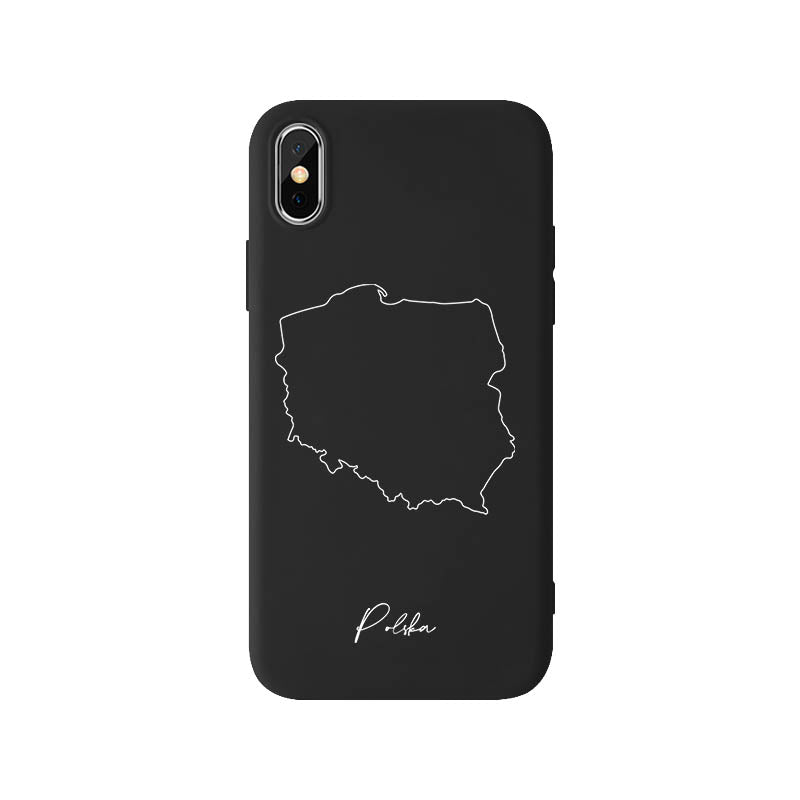 Poland phone case for iPhone X, XS and XR – back with map and lettering