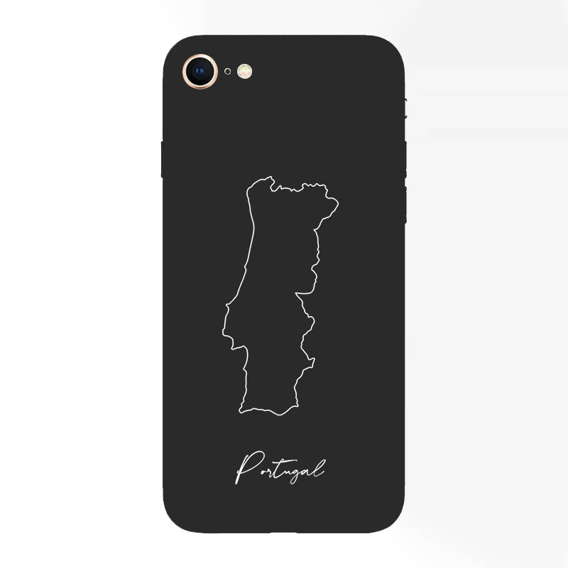 Portugal Handyhülle für iPhone 7, 8, SE, 7 Plus und 8 Plus – Rückseite mit Landkarte und Schriftzug