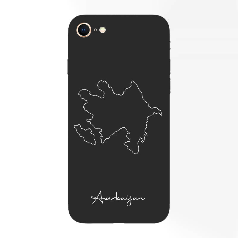 Azerbaijan phone case for iPhone 7, 8, SE, 7 Plus and 8 Plus – back with map and lettering