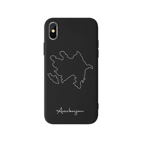 Azerbaijan phone case for iPhone X, XS and XR – back with map and lettering