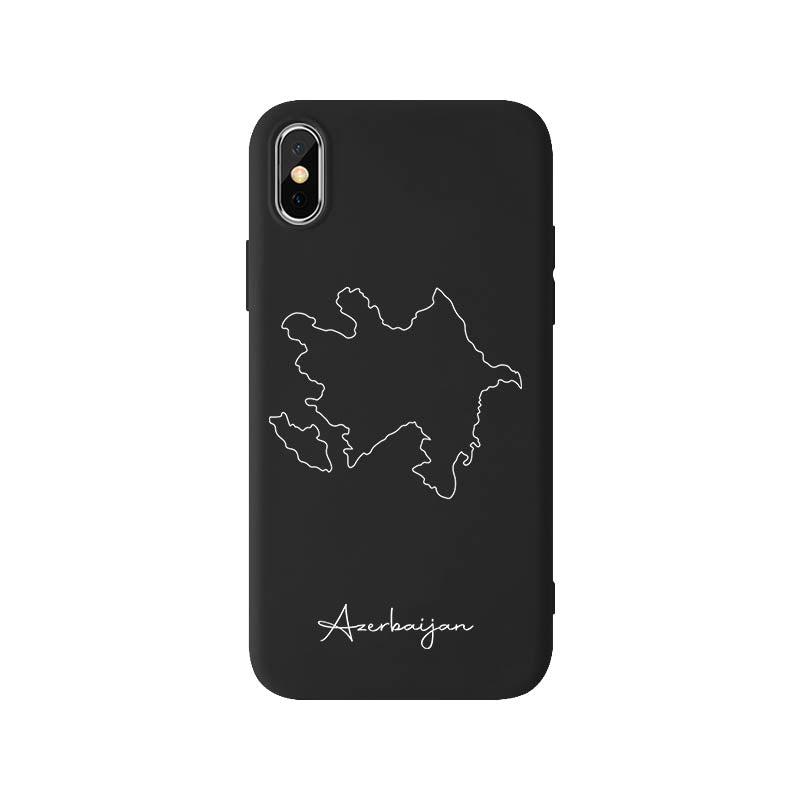 Azerbaijan phone case for iPhone X, XS and XR – back with map and lettering