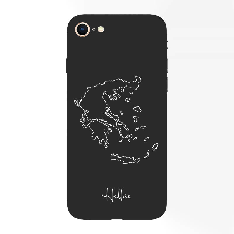 Greece phone case for iPhone 7, 8, SE, 7 Plus and 8 Plus – back with map and lettering