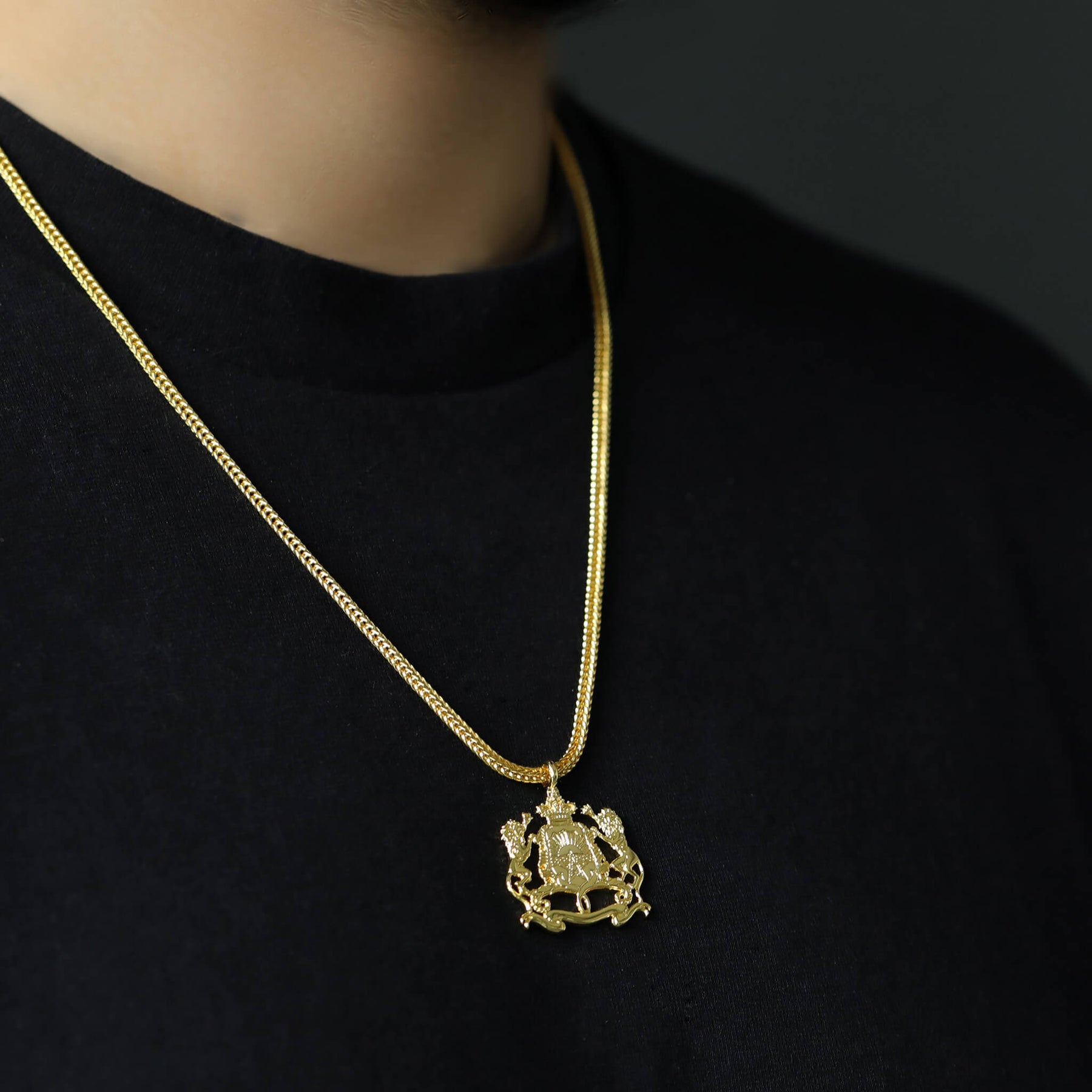 Marokko Wappen Kette Herren Tragefoto – Stern