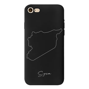 Syrien Handyhülle für iPhone 7, 8, SE, 7 Plus und 8 Plus – Rückseite mit Landkarte und Schriftzug
