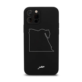 Ägypten Handyhülle für iPhone 11 und 12 – Rückseite mit Landkarte und arabischem Schriftzug