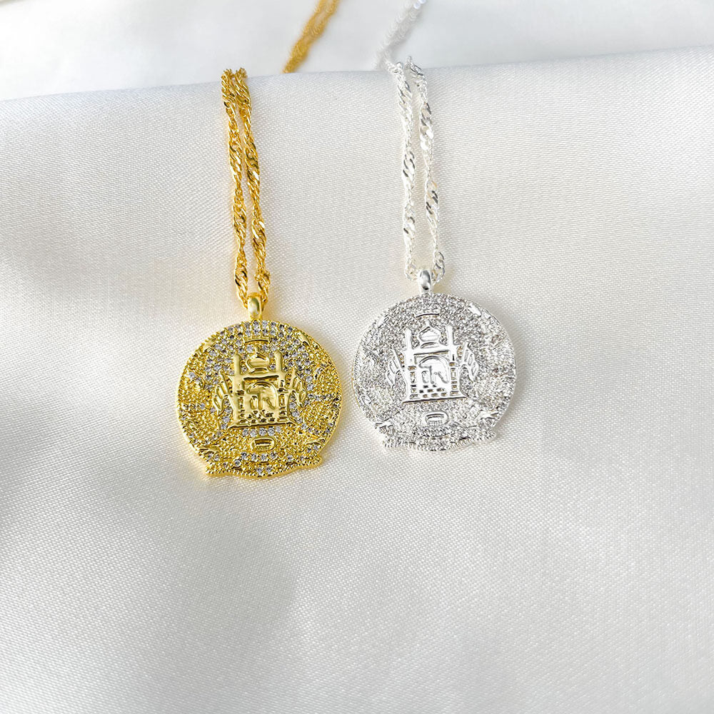 Afghanistan Wappen Kette Damen 18K Gold | d'origine