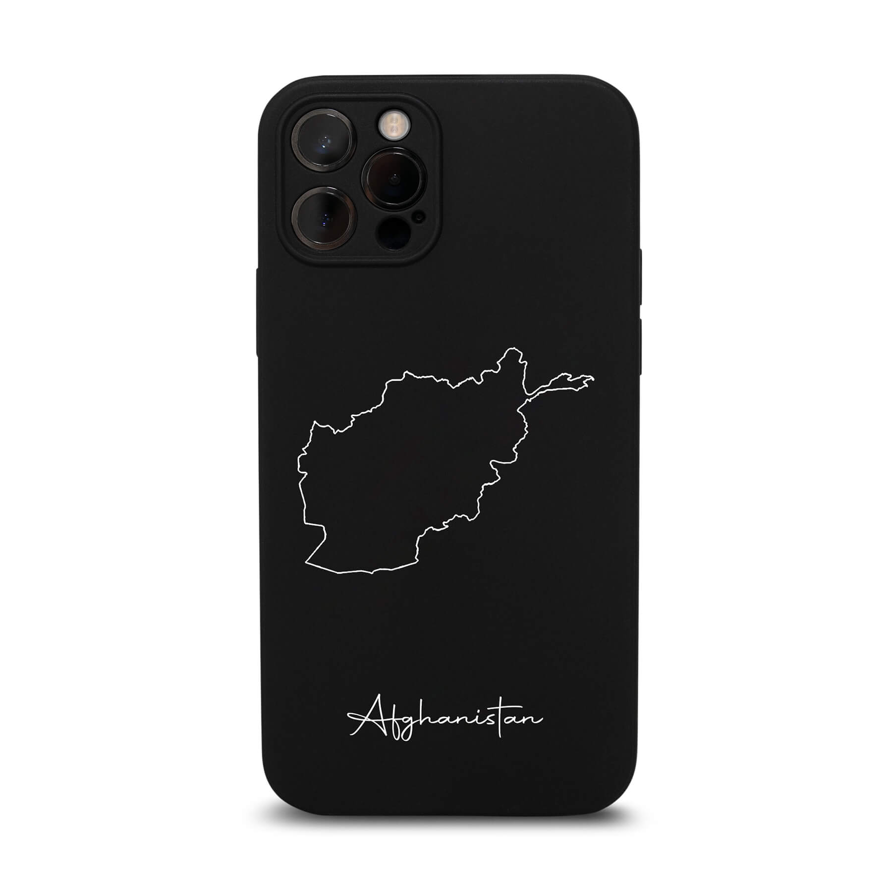 Afghanistan Handyhülle für iPhone 11 und 12 – Rückseite mit Landkarte und Schriftzug