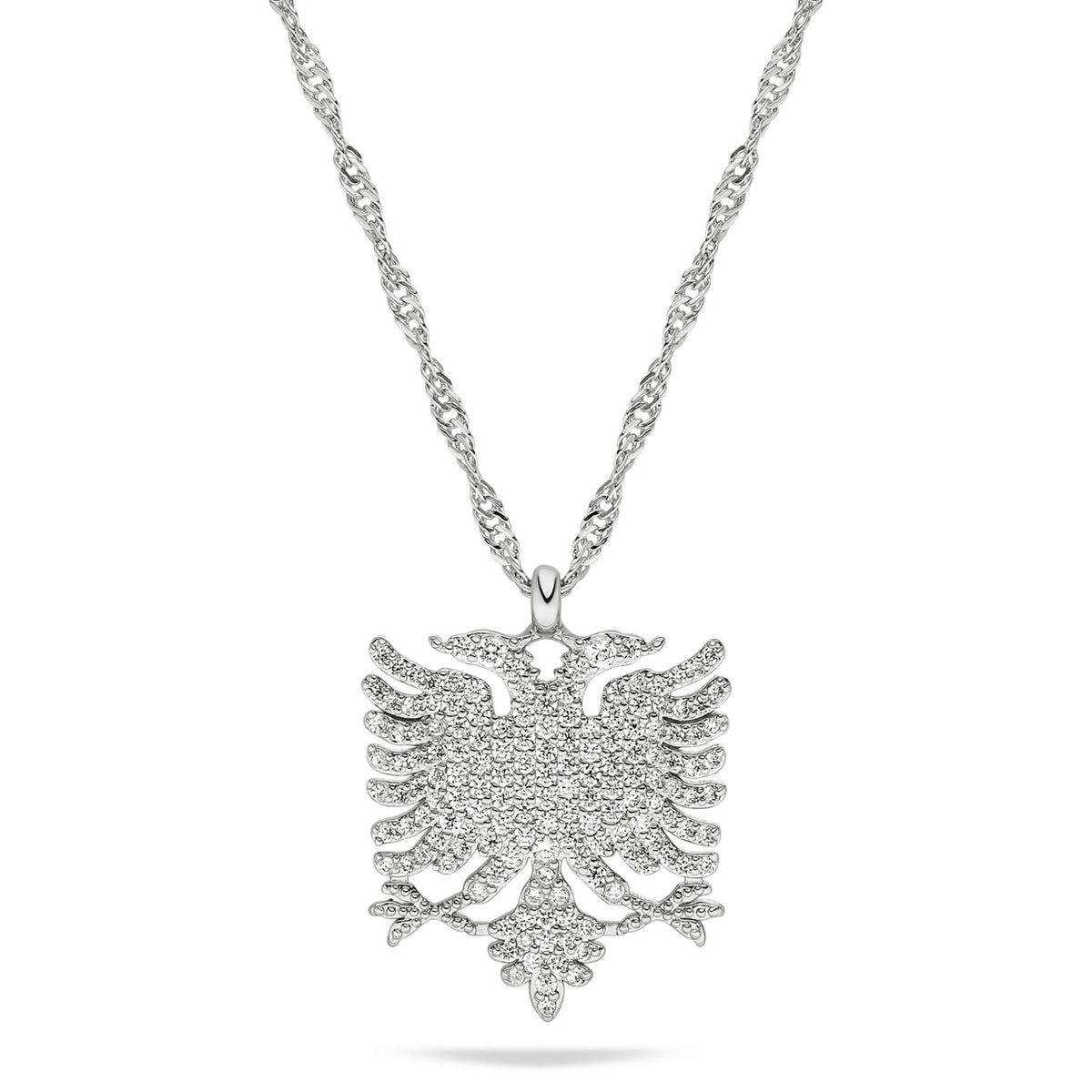Albanien Wappen Kette Damen Silber Edelstahl – Adler