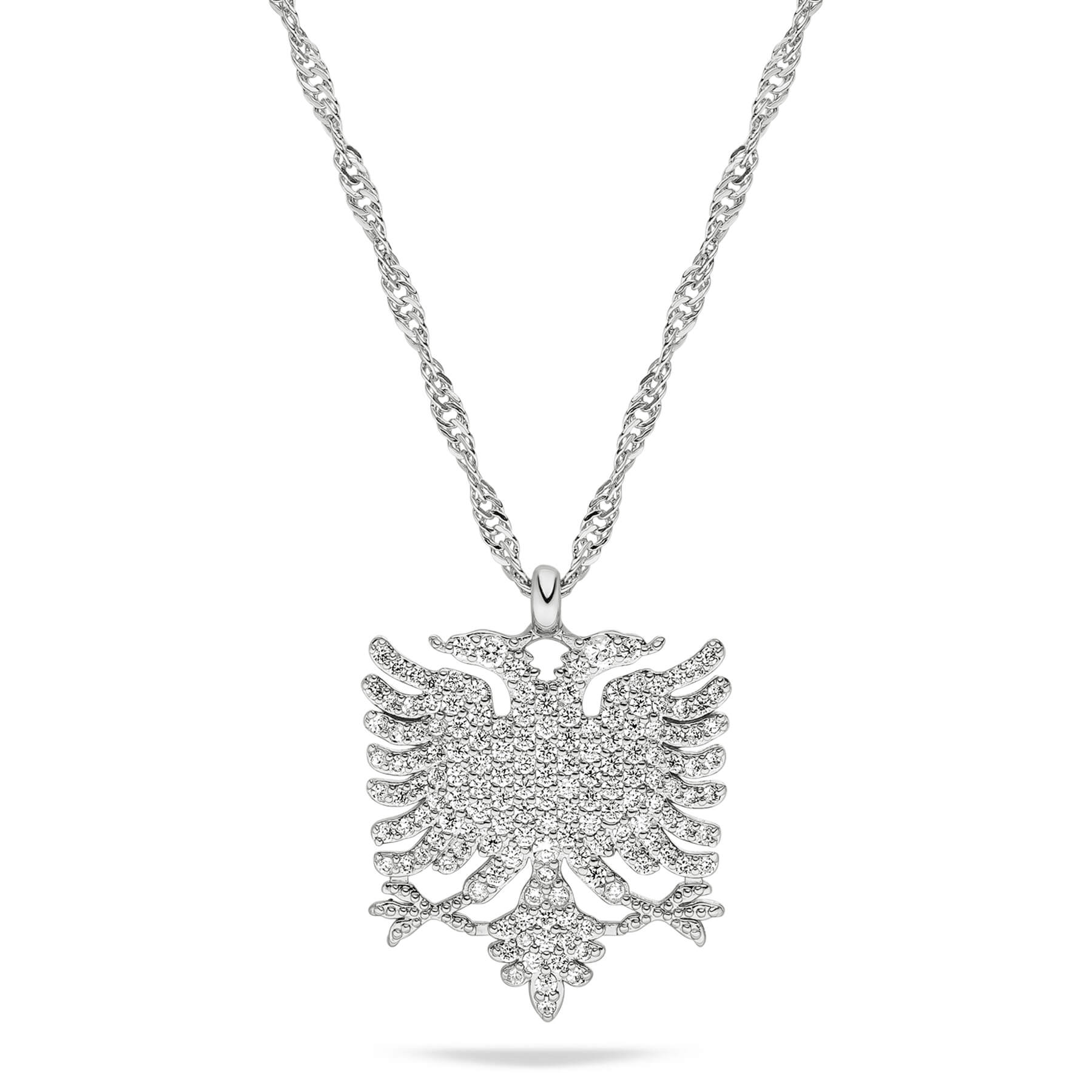 Albanien Wappen Kette Damen Silber Edelstahl – Adler