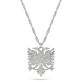 Albanien Wappen Kette Damen Silber Edelstahl – Adler