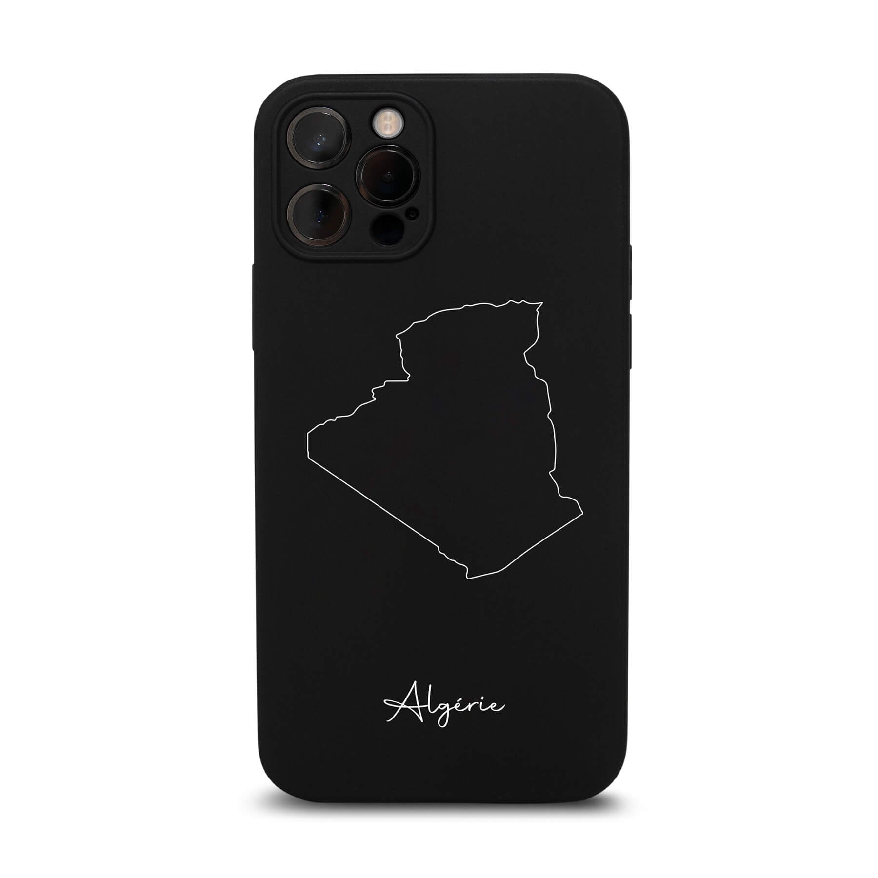 Algeria phone case for iPhone 11 and 12 – back with map and lettering