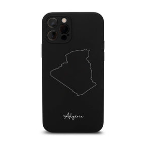 Algeria phone case for iPhone 11 and 12 – back with map and lettering