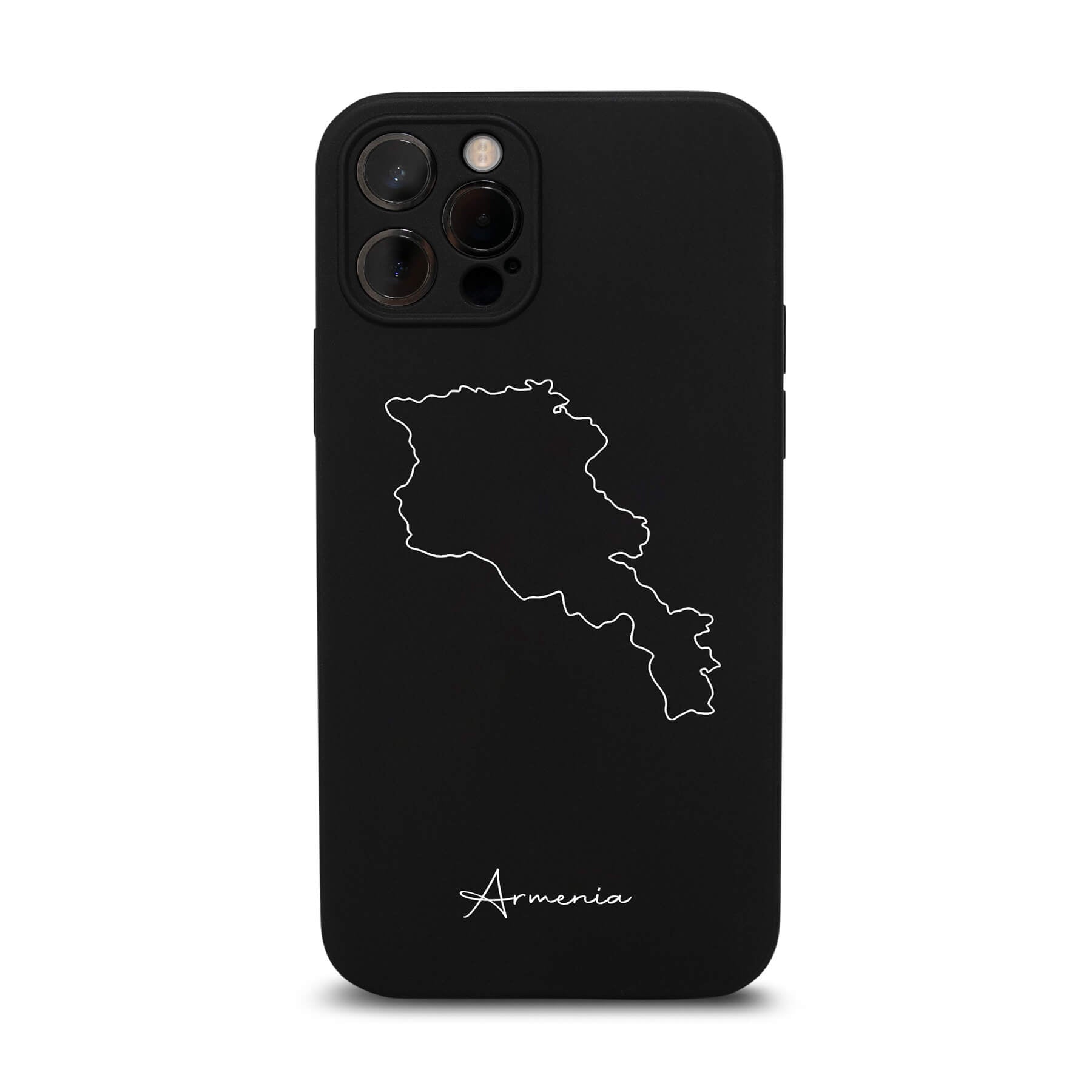 Armenia phone case for iPhone 11 and 12 – back with map and lettering