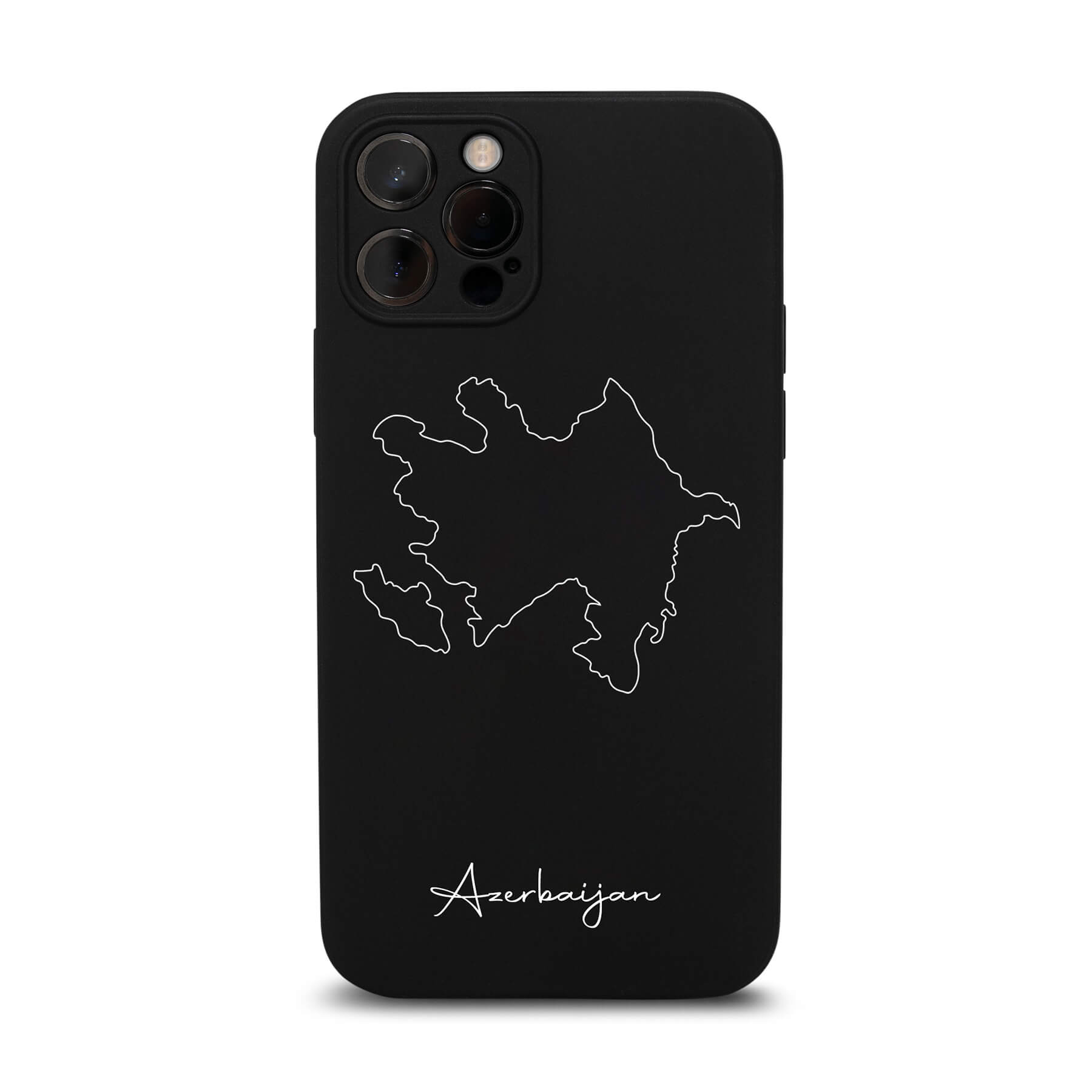 Azerbaijan phone case for iPhone 11 and 12 – back with map and lettering