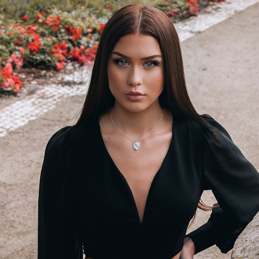 Bosnia Emblem Necklace Women on Model