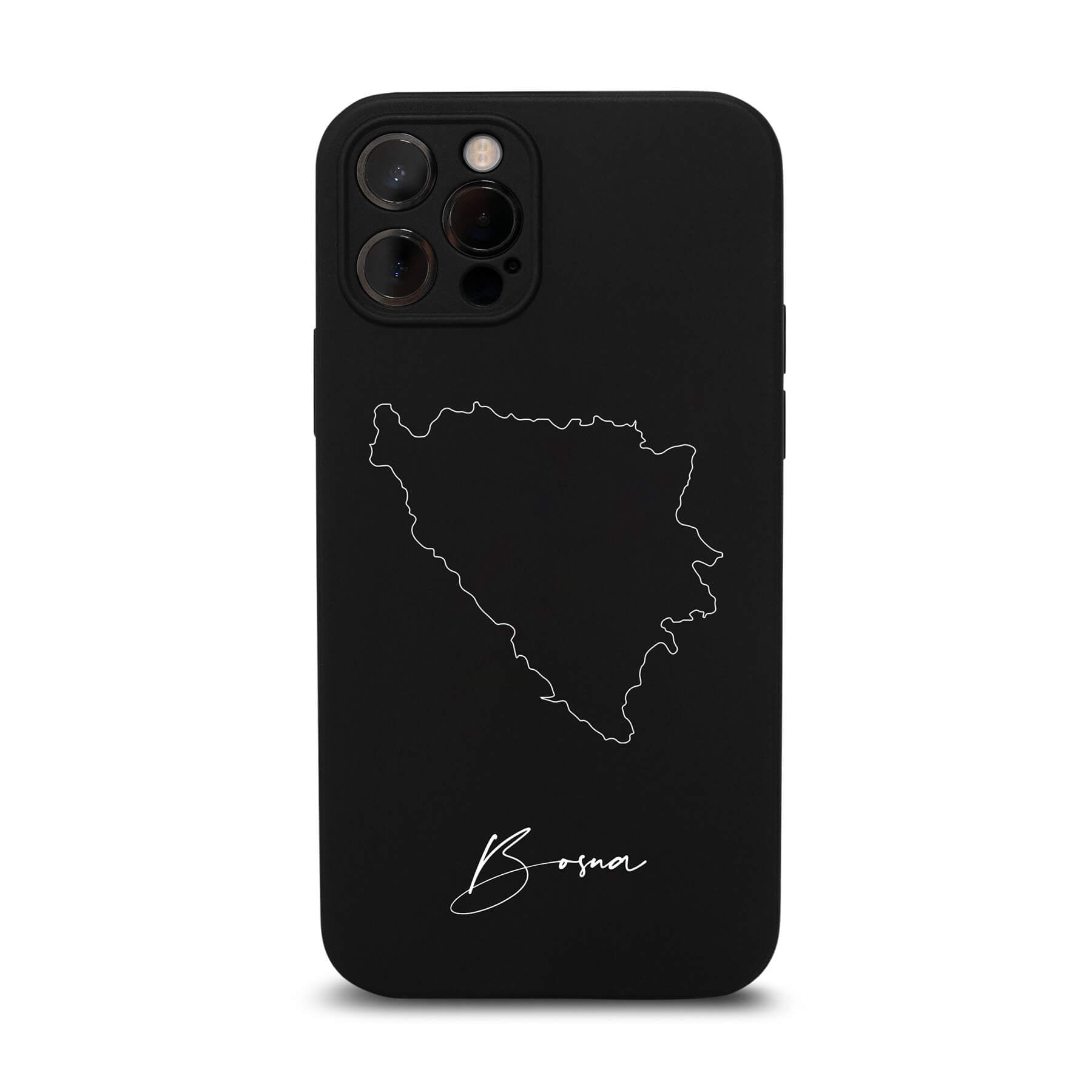 Bosnia phone case for iPhone 11 and 12 – back with map and lettering