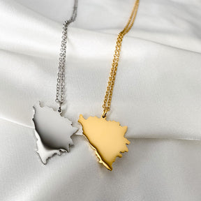 Bosnia Map Necklace Women 18K Gold | d'origine
