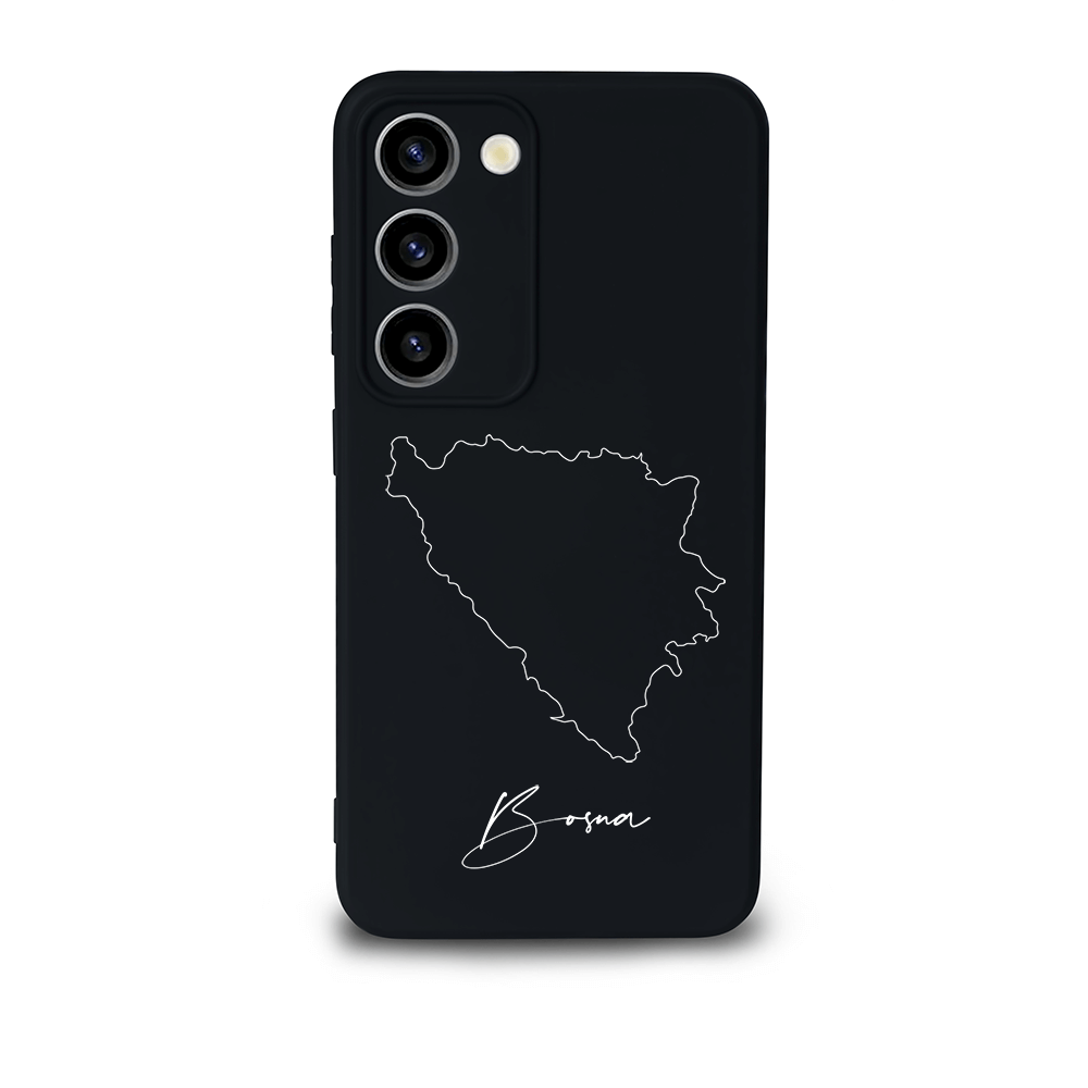 Bosnia phone case for Samsung Galaxy S23, S23+ and S23 Ultra – back with map and lettering