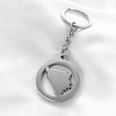 Bosnia Map Key Ring Silver Stainless Steel | d'origine