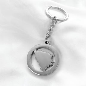 Bosnia Map Key Ring Silver Stainless Steel | d'origine