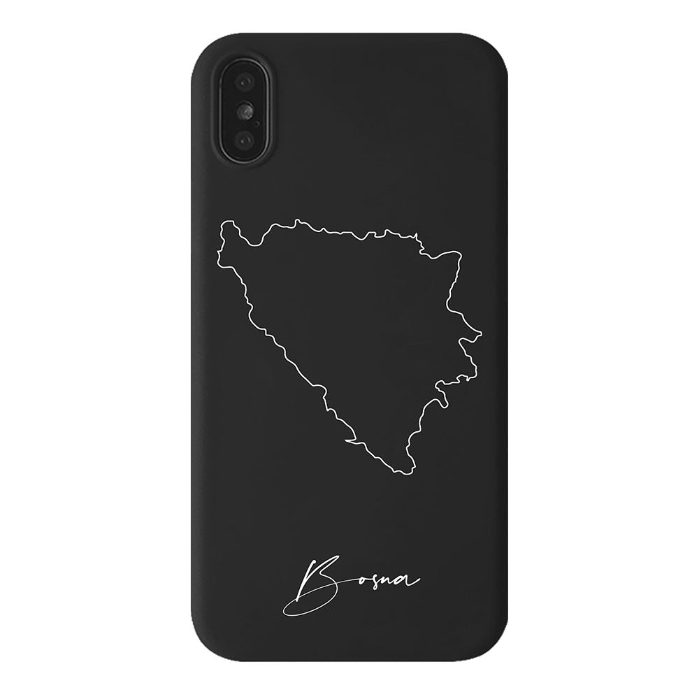 Bosnia phone case for iPhone X, XS and XR – back with map and lettering