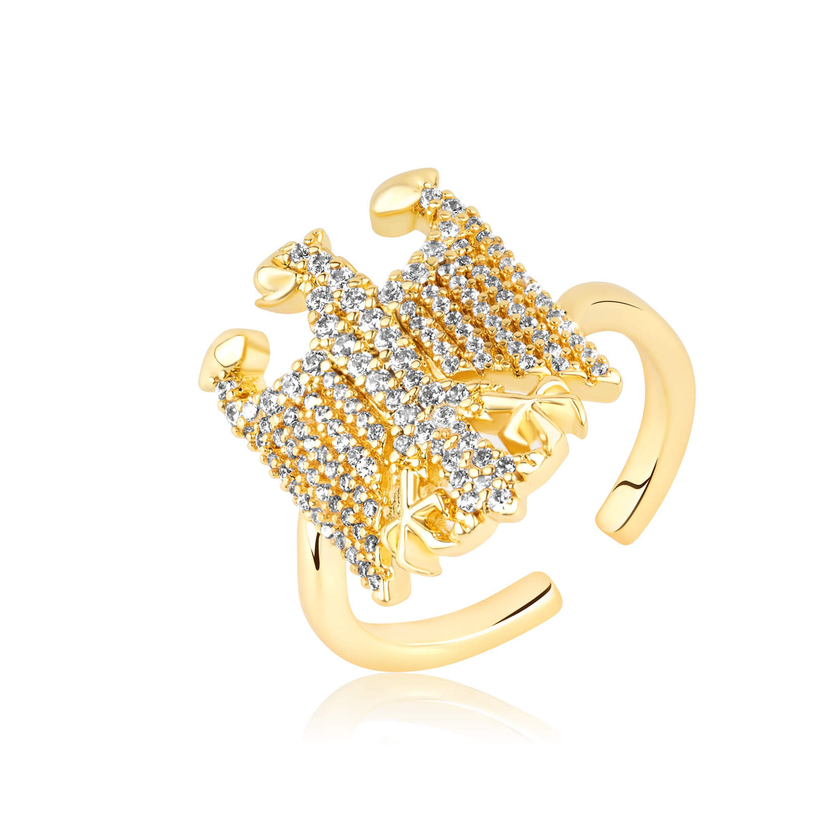 Deutschland Bundesadler Wappen Ring Damen 18K Gold | d'origine
