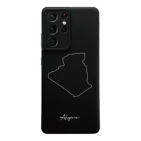 Algeria phone case for Samsung Galaxy S21 Ultra and S22 – back with map and lettering