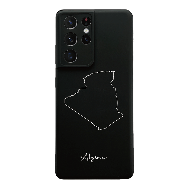 Algeria phone case for Samsung Galaxy S21 Ultra and S22 – back with map and lettering
