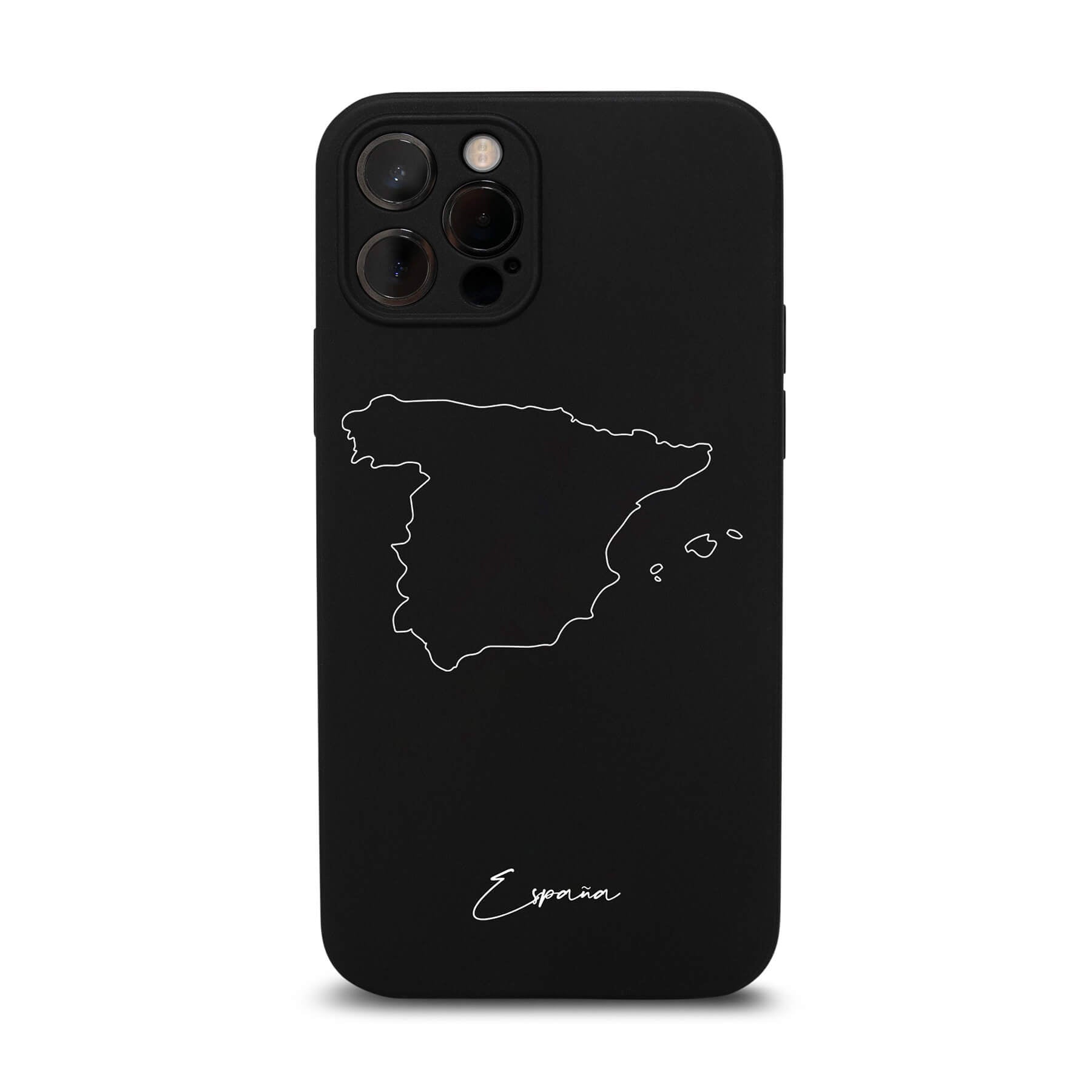 Spanien Handyhülle für iPhone 11 und 12 – Rückseite mit Landkarte und Schriftzug