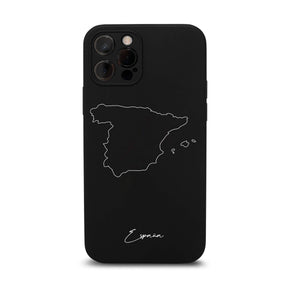 Spanien Handyhülle für iPhone 11 und 12 – Rückseite mit Landkarte und Schriftzug