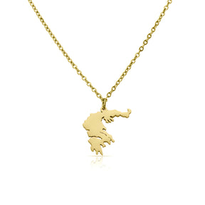 Griechenland Silhouette Landkarten Kette Herren Gold vergoldet | d'origine