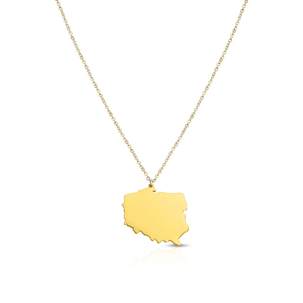 Polen Silhouette Landkarten Kette Herren Gold vergoldet | d'origine